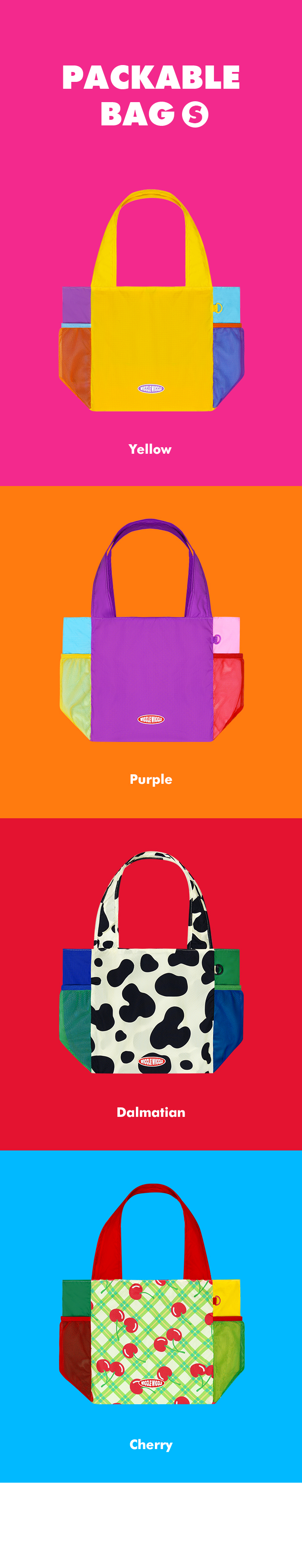 Wiggle Wiggle Packable Bag S - Yellow & Purple